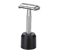 Brrnoo Vintage Double Safety Set,Classic Old School Shaving Kit for Men, Includes Chrome Finish & Heavy Duty Stand, Premium Wet Shave Tool for Smooth, Close & Irritation Grooming