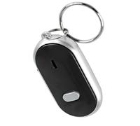 Brrnoo VOICE CONTROL ANTI LOST DEVICE WHISTLE KEY FINDER KEYCHAIN LOCATOR TRACER EMERGENCY LIGHT FOR WALLET CAR PET CHILD (Black)