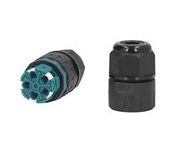 Brrnoo Water Proof Wire Connectors, Extension Cord Repair Kit 5 Terminal 10-14mm IP68 Quick Press Straight Through Led Lights Connector for Buried Lights, Outdoor Flood
