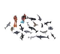 Brrnoo Water Table Toys, Octonauts Toys Sea Animal Realistic Assorted 2 Divers Sea Life Figures 20pcs Marine Animal Figures Model for Boys Girls