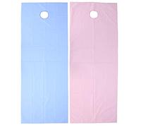 BRRNOO Watertight Oil Proof Massage Bed Sheet with Face Breath Hole Polyester Fiber Spa Salon Cover 200x75cm Beauty Massage Tuina (Pink+Blue)