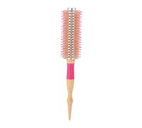 Brrnoo Wooden Round Hair Styling Brush Beech Wood Roller Brush Static Free Ergonomic Design for Voluminous Curls Frizz Control