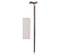 BRRNOO Wooden Walking Cane, 3 Sections Adjustable Lightweight Walking Stick with Oxford Footpad for Elderly Rehabilitation Mobility Support