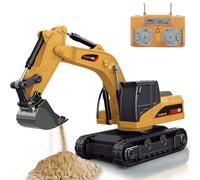 BRRRRT 1/64 Remote Control Excavator,2.4Ghz Remote Control Construction Vehicles with Metal Shovel,Type-C Direct Charging RC Excavator,Birthday Gifts for Boys and girls Age 3+