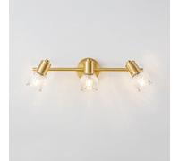 BRRSKBK Flower Vanity Lights For Bathroom 3 Light Antique Brass Bathroom Wall Light Fixtures Over Mirror 2 Light Vintage Gold Mid Century Wall Sconce Industrial Wall Lamp For Makeup Desk Farmhouse