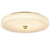 BRRSKBK Large Crystal Ceiling Light Fixture Flush Mount 16" Modern Gold Ceiling Lighting Round LED Ceiling Light Clear Glass Bathroom Ceiling Light For Bedroom Kitchen Hallway Living Room