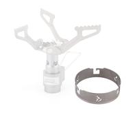 BRS 3000T Stove Windscreen Titanium Camp Stove Windshield with Storage Box for Outdoor Camping Ultralight (Grey-without stand)