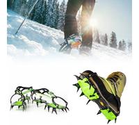 BRS-S1A Pair of 14-Tooth Crampons for Ice and Snow Traction Anti-Slip Cleats for Hiking Mountaineering Trekking Lawn Aerator Shoes with Adjustable Fit for Men and Women 40mm