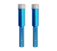 BRSCHNITT 2pcs 14mm Diamond Hole Saw Core Drill Bit Set for Porcelain Tile, Ceramic, Stone, Granite, Marble - Dry Drilling Hex Shank Kit