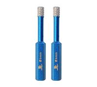 BRSCHNITT 2pcs 6mm Diamond Hole Saw Core Drill Bit Set for Porcelain Tile, Ceramic, Stone, Granite, Marble - Dry Drilling Hex Shank Kit