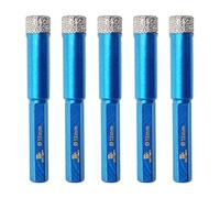 BRSCHNITT 5pcs 12mm Diamond Hole Saw Core Drill Bit Set for Porcelain Tile, Ceramic, Stone, Granite, Marble - Dry Drilling Hex Shank Kit