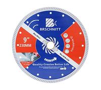 BRSCHNITT Diamond Blade for Concrete Masonry,230mm with Arbor 25.4mm-22.23mm Dry/Wet Continuous Rim Diamond Cutting Disc for Granite Marble Stone Hard Concrete Reinforced Concrete