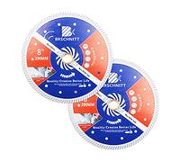 BRSCHNITT Diamond Blade for Concrete Masonry,2pcs 200mm with Arbor 25.4mm-22.23mm-16mm Dry/Wet Continuous Rim Diamond Cutting Disc for Granite Marble Stone Hard Concrete Reinforced Concrete