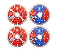 BRSCHNITT Diamond Disc Set,115mm Arbor 22.23mm - 16mm for Granite,Stone,Masonry,Terrazzo,Paver,Concrete,Pack of 4 Dry/Wet Diamond Circular Cutting Disc Cutter