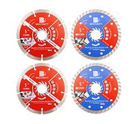 BRSCHNITT Diamond Disc Set,125mm Arbor 22.23mm - 16mm for Granite,Stone,Masonry,Terrazzo,Paver,Concrete,Pack of 4 Dry/Wet Circular Saw Cutter Diamond Cutting Disc