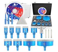 BRSCHNITT Diamond Tile Hole Saw Kit with Pilot Bit - (6-100mm) Dry Diamond Core Drill Bit Triangle Shank&Tile Blade for Porcelain Tile Ceramic Stone Granite Marble