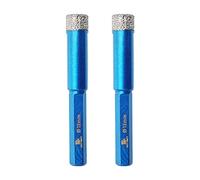 BRSCHNITT Dry Diamond Drill Bit Set - 2pcs 12mm Hole Saw Core for Porcelain Tile, Ceramic, Stone, Granite, Marble - Hex Shank Drilling Core Bit Kit