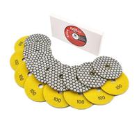BRSCHNITT Dry Diamond Polishing Pads Set 4 Inch Grit 100 - Dry Polish Pad Kit 8pcs for Granite Marble Concrete Quartz Marble Floor Polishing
