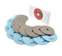 BRSCHNITT Dry Diamond Polishing Pads Set 4 Inch Grit 1500 - Dry Polish Pad Kit 8pcs for Granite Marble Concrete Quartz Marble Floor Polishing
