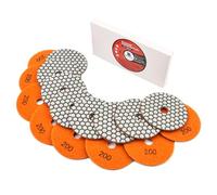 BRSCHNITT Dry Diamond Polishing Pads Set 4 Inch Grit 200 - Dry Polish Pad Kit 8pcs for Granite Marble Concrete Quartz Marble Floor Polishing