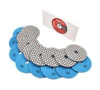 BRSCHNITT Dry Diamond Polishing Pads Set 4 Inch Grit 50 - Dry Polish Pad Kit 8pcs for Granite Marble Concrete Quartz Marble Floor Polishing