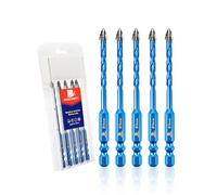 BRSCHNITT Serrated Carbide Masonry Drill Bit Set 5MM*5 - Wood Drill Bits for Wood/Plastic/Masonry/Ceramic Tile Hex Shank Drills