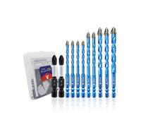 BRSCHNITT Serrated Carbide Masonry Drill Bit Set 6MM*4,8MM*2,10MM*2,12MM & Phillips Bits - Wood Drill Bits for Wood/Plastic/Masonry/Ceramic Tile Hex Shank Drills