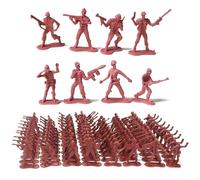 BRTNUP 100 PCS Mini Plastic Soldiers Figures, Military Plastic Toy Set, 8 Style Soldiers Poses, Mini Army Man Toy Set for Boy (Red)