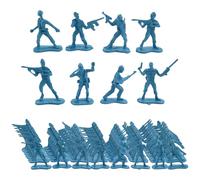 BRTNUP 100 PCS Mini Plastic Soldiers Figures, Military Plastic Toy Set, 8 Style Soldiers Poses, Mini Army Man Toy Set for Boy (Blue)