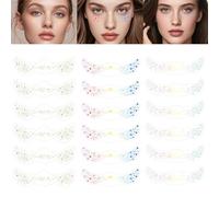 BRTNUP 18 PCS Glitter Freckles Face Tattoo, 3 Styles Face Glitter Speckles Patches Temporary Tattoo Sticker for Women for Halloween Makeup Rave Festival Accessories Waterproof Fa-ce Glitters Patches