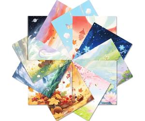 BRTNUP 24 Sheets Scrapbook Paper, 6"x6" Decoupage Paper Sheets Cute Animal Watercolor Pattern Papers Decorative Papers for Card Making Scrapbooking Journaling DIY Crafting Origami (Multicolor N)