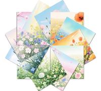 BRTNUP 24 Sheets Scrapbook Paper, 6"x6" Decoupage Paper Sheets Watercolor Flower Pattern Papers for Crafting Decorative Papers for Card Making Scrapbooking Journaling DIY Crafts Origami (Multicolor M)