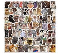 BRTNUP 300PCS Funny Cat Meme Stickers, Cute Cat Stickers Pack Waterproof Vinyl Stickers for Laptop Water Bottle Scrapbook Notebooks Skateboard Guitar Phone Luggage Bicycle Cats Sticker for Cats Lovers