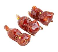 BRTNUP 3PCS Crystal Ornaments, Crystal Cat Statue, Cat Decor Novelty Crystal Artware, Miniature Cat Statues, Crystal Mini Cat Sculpture for Cat Lover Gift (Red)