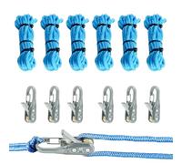 BRTNUP 6-Pack Rope Roller Cam Lock Tensioner, Rapid Adjustable Cord and Rope Tightening and Cinching Tool for Camping Boating Tent Tarp & Outdoor Gear Easy Adjustable Rope Tightener for 3mm 4mm