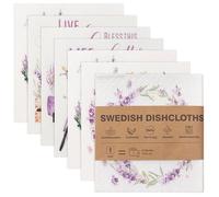 BRTNUP 6 Pack Swedish Dishcloths,Reusable Dish Cloths Lavender Purple, 100% Biodegradable & Compostable Sponge Cloths,Emotional Support Gift Kitchen Cloths, Plastic-Free Dish Cloths for Washing Up