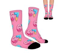 BRTNUP 67 Socks, Six Seven 6 7 Socks Funny Novelty Crew Sock 67 Gifts for Birthday Valentine‘s Day, for Men Women Boys Girls (Pink)