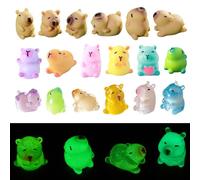 BRTNUP 90pcs Mini Resin Animals Capybara, Mini Capybara Figures Tiny Resin Animals Glow in The Dark and Colorful Resins Animal for Desk Decor Micro Landscape Dollhouse Aquarium and Party Decoration