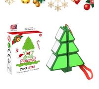 BRTNUP Christmas Mini Speed Cube Key Ring, Cube and Problem Solving Puzzle, Mini Original Magic Cube for Children and Adults