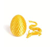 BRTNUP Easter 3D Printed Dragon Egg with Dragon Inside, 3D Printed Articulated Dragons 3D Printeds Dragons in Egg Home Office Desk Decor Toy and 3D Printer Fidget Toy Fantasy Collectible (Laser Gold)