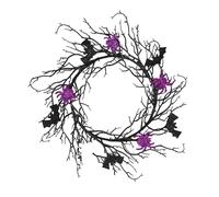 BRTNUP Halloween Wreath Decorations Dead Branch Wreath Halloween Black Branch Wreath Bat Spider Wreath Halloween Wreath for Front Door Window Wall Halloween Party Decorations