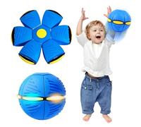 BRTNUP Magic Metaball,Children's Bouncing Ball,Jumping Balls with 6 Light,Flying Saucer,Dual Form Freely Switchable,Parent-Child Interaction Toy Game,Gifts for Teen Boys (Blue)