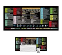 BRTNUP Mouse Pad, 400 x 900 x 2 mm Excel Desk Mat German for Office, Word PPT Windows Mouse Mat, Large, Non-Slip Gaming Mouse Mat, Office Spreadsheet Keyboard Pad (400 x 900 x 2 mm)