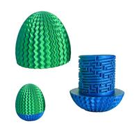 BRTNUP Mystery Egg Puzzle Box, 3D Maze Gift Box with Hidden Compartment for Cash & Treasures Money Puzzle Gift Box for Cash Gifts Money Puzzle Box for Adults Birthdays Christmas Easter (Laser Green)