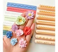 BRTNUP Polymer Clay 3D Flower, 4 Shapes Clay Cutters for Jewellery Making - Cutter for Flowers, Non-Stick Petal Tool for Petal Line Cutter Earrings, DIY Gifts, Crafters & Pros (Gentle Wavy Blooms)