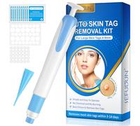 BRTNUP Skin Tag Removal Kit, Remove Skin Tag Fast-Acting Safe Skin Tag Remover for Face Body with 30 Bands (4-9mm) & 36 Skin Repair Patches Painless Wart and Mole Remover for Smooth Clear Skin (Blue)