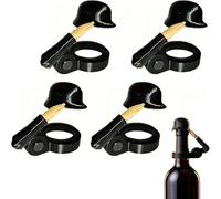 BRTNUP Soldier Salute Beer Bottle Helmets with Bug-Proof Cover, Black x4