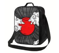 BRTOLIIAO 1pc Red Cloud Pattern Portable Reusable Insulated Lunch Bag, 10.5x8x4.5in, Normal Waterproof Polyester Fiber, Mixed Color,