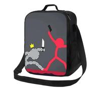 BRTOLIIAO Alan Becker Five Stick Figures With Fire Mouse Pickaxe Lunch Bag Insulated Bento Box Lunch Tote Picnic Bags Bag for Woman Travel