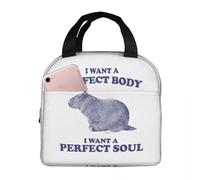 BRTOLIIAO Capybara Want A Perfect Soul Insulated Lunch Bags Leakproof Meal Container Thermal Bag Tote Lunch Box College Picnic Girl Boy